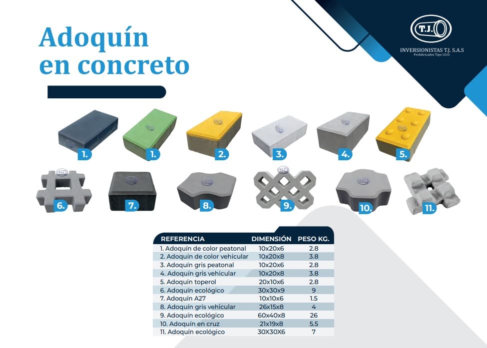 adoquines-concreto-prefabricados adoquines para c25, ecológicos o gramoquines de concreto prefabricados para pavimentos, andenes, parques y vías peatonales