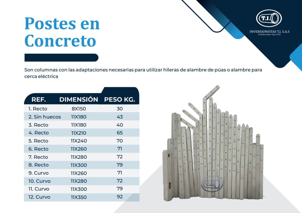 postes-concreto-cercas postes de concreto para cercas y cerramientos de terrenos