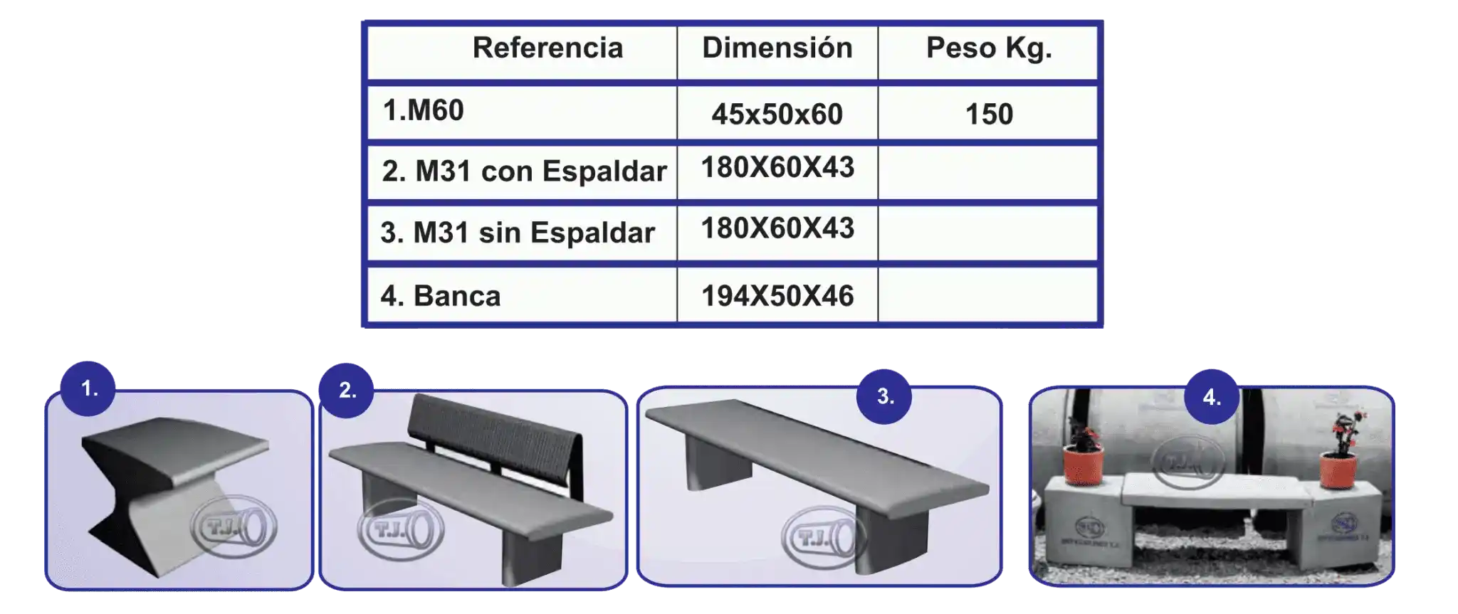 Bancas-en-concreto-prefabricado Bancas en concreto prefabricado para mobiliario urbano y espacios públicos